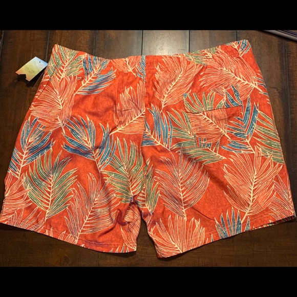 Ocean and Coast Swim Trunk Orange Palms Print XXL - Picture 2 of 7